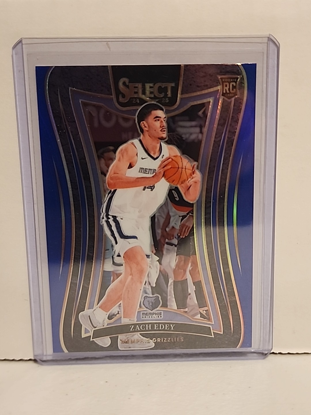 2024-25 Panini Select Mezzanine Zach Edey #391 Blue Cracked Ice Prizm (RC)
