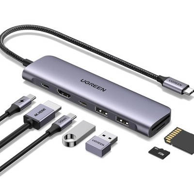 Revodok USB C Hub 7-in-1 mit 4K HDMI, PD 100W, USB 3.0, SD/TF Kartenleser kom...