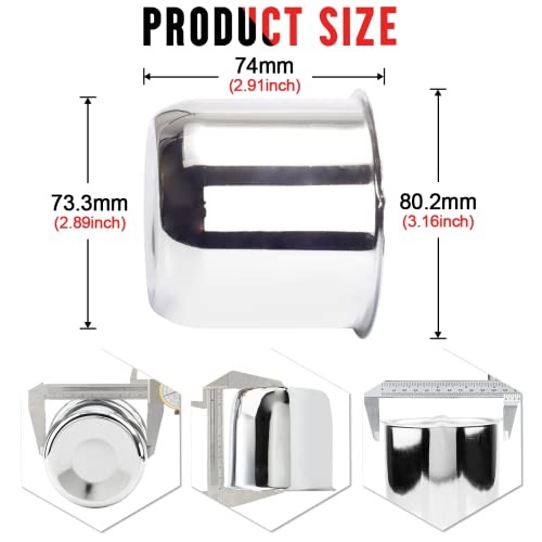  4PCS 2.89" Push Through Wheel Center Caps Chrome Silver Truck Trailer Wheels  - Picture 2 of 6