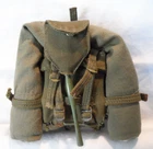 VTG GI Joe 12" Figure Military Soldier Army Green Backpack Tent Shovel Diorama