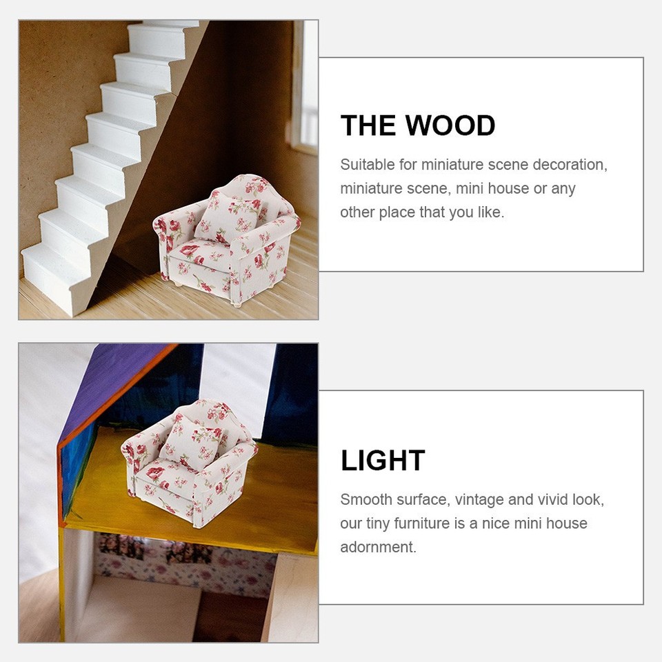 2 Pcs Mini House Decoration Furniture Adornment Dollhouse Miniatures ...