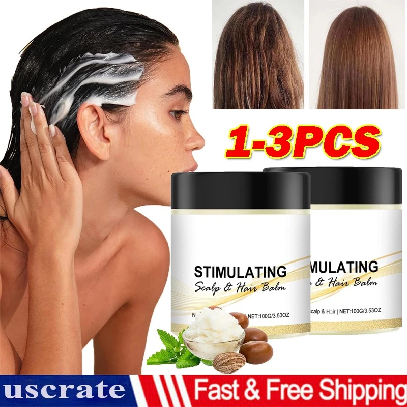 3PCS-Stimulating Nourishes Scalp and Hair Balm,Thicker Strands,Shea Mango Butter - Image 2 of 4