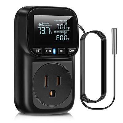 Diymore Digital Temperature Controller Outlet - 1800W Plug-in White 