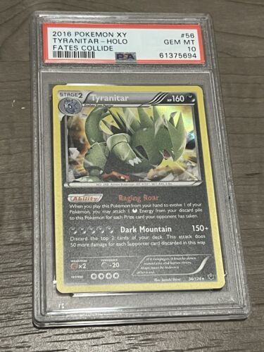 Pokémon XY Fates Collide Tyranitar Holo #56 Gem Mint PSA 10 - Picture 2 of 6