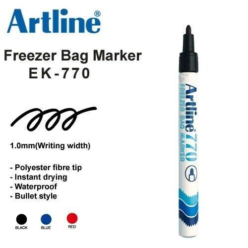 Artline Black Freezer Bag Permanent Marker Pen Frost Resistant - Picture 3 of 3