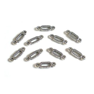 10 Perles Connecteurs Entre-deux En Forme De FLEUR - Argenté 16x13mm - Pour Création De Bijoux DIY - Réf A053