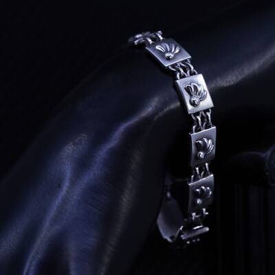 7.25”, VTG Swedish GD CO sterling 925 silver tennis bracelet