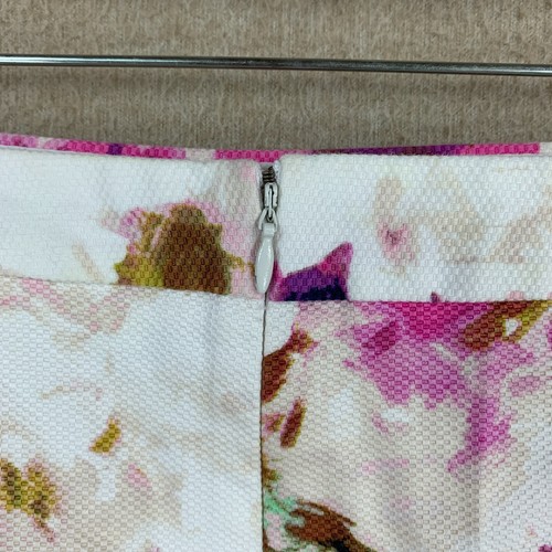 Falda corta para mujer Liz Claiborne 10 (32x21) blanca floral mini lápiz - Imagen 10 de 17