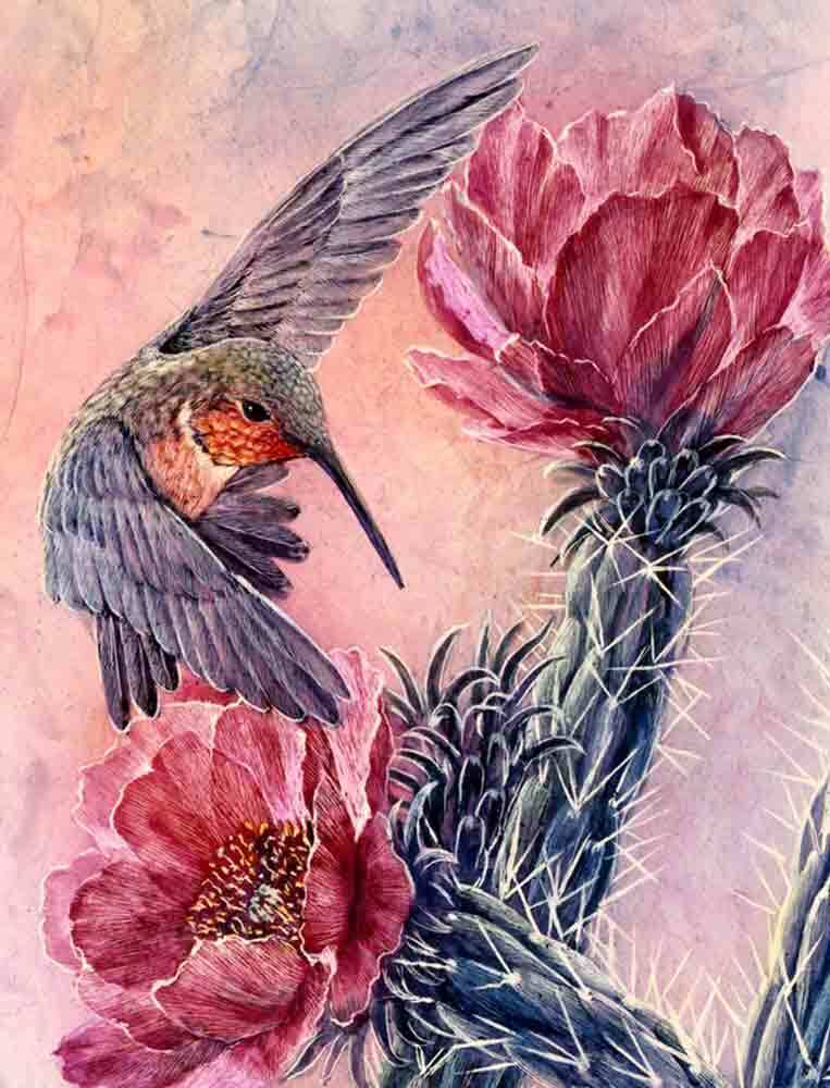 Southwest Accent & Decor Tile Kathy Morrow Hummingbird Art RW-KM