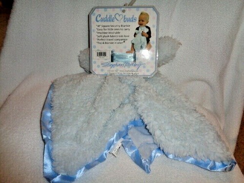 Bear Blue Stephan Baby Cuddle Bud Blankie Plush Lovey 18" Security Blanket NEW - Picture 6 of 7