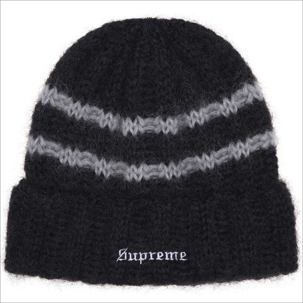 Supreme 24FW Yarn Applique Beanie Black