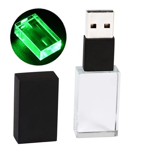 Blue LED Pen Drive Free Custom Logo USB Flash Drive Golden Crystal Memory Stick - Afbeelding 19 van 44