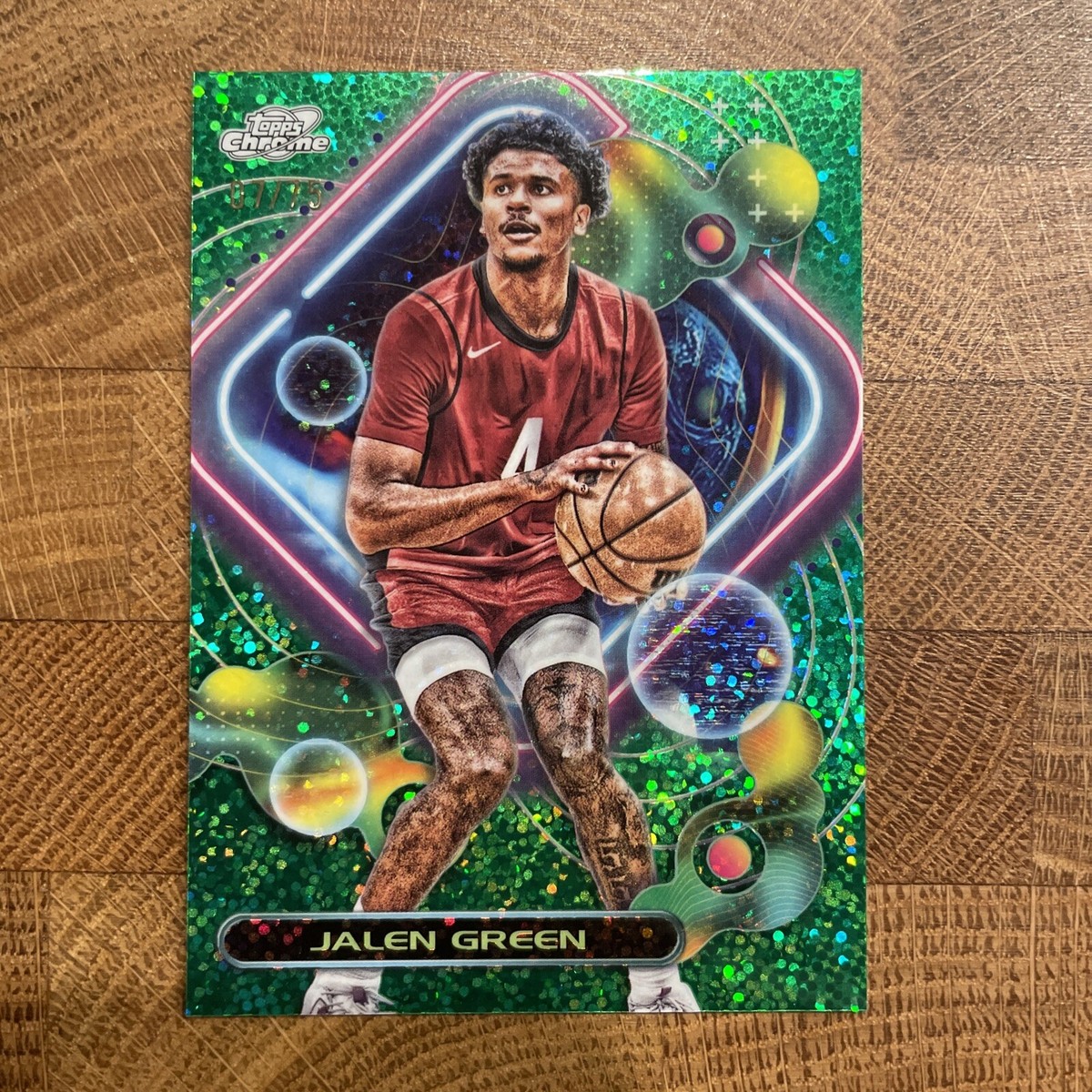2023-24 Topps Cosmic Chrome Jalen Green Green Equinox Refractor