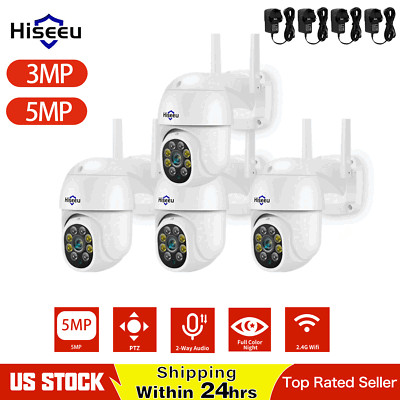 Hiseeu 5MP Outdoor WIFI PTZ Security Camera Dome Full Color Vision Auto Tracking