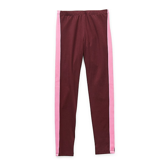 There Abouts Burg/pink stripe  Leggings teen Girls Plus 2XL sz 20.5