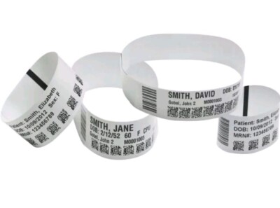 6 Pk Zebra HC100 Z-Band UltraSoft 1''× 7'' Child Wristband 250 Labels 10015357K