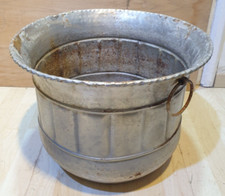 1 x 17" Vintage Metal Flower Pot Plant Basket Plant Stand Planter Ornate Rope