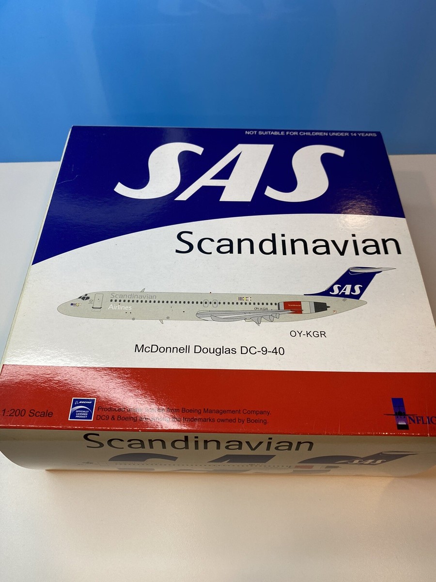 SAS DC-9 プラモデルキット 1/200 SAS Scandinavian DC-9-40 OY-KGR Inflight 1/200 | eBay