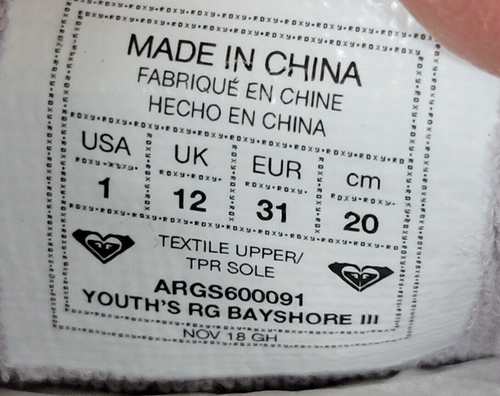 (Color no coincidente): Zapatillas deportivas Roxy Bayshore juveniles talla 1 muestra zapatos - Imagen 11 de 13