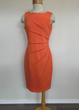 Calvin Klein Dress Tangerine Orange Sunburst Summer Size 8 NEW WITH TAGS