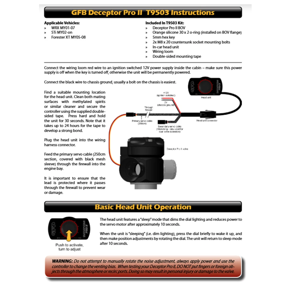 Válvula de soplado motorizada Go Fast Bits Deceptor Pro II TMS para Subaru WRX STI, XT Foto 2 de 4
