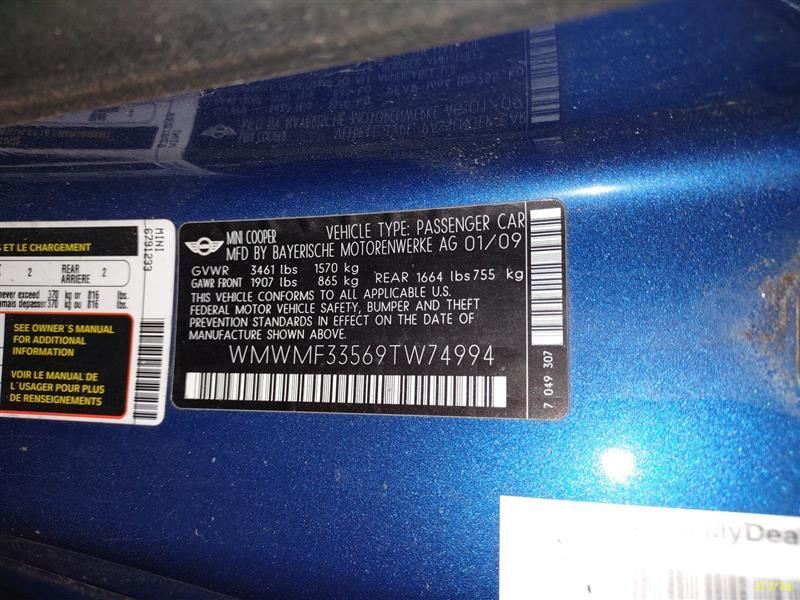 MINICOOPE 2009 Tail Light 3001277