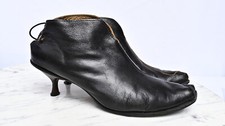Women's CYDWOQ Vintage SKATE Hand Made Black Leather Ankle Heeled Booties Sz 7