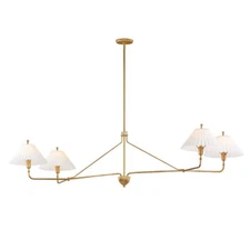 Maxim Lighting Kismet 4 Light Linear Pendant, Gold Leaf/Satin White - 18314SWGL