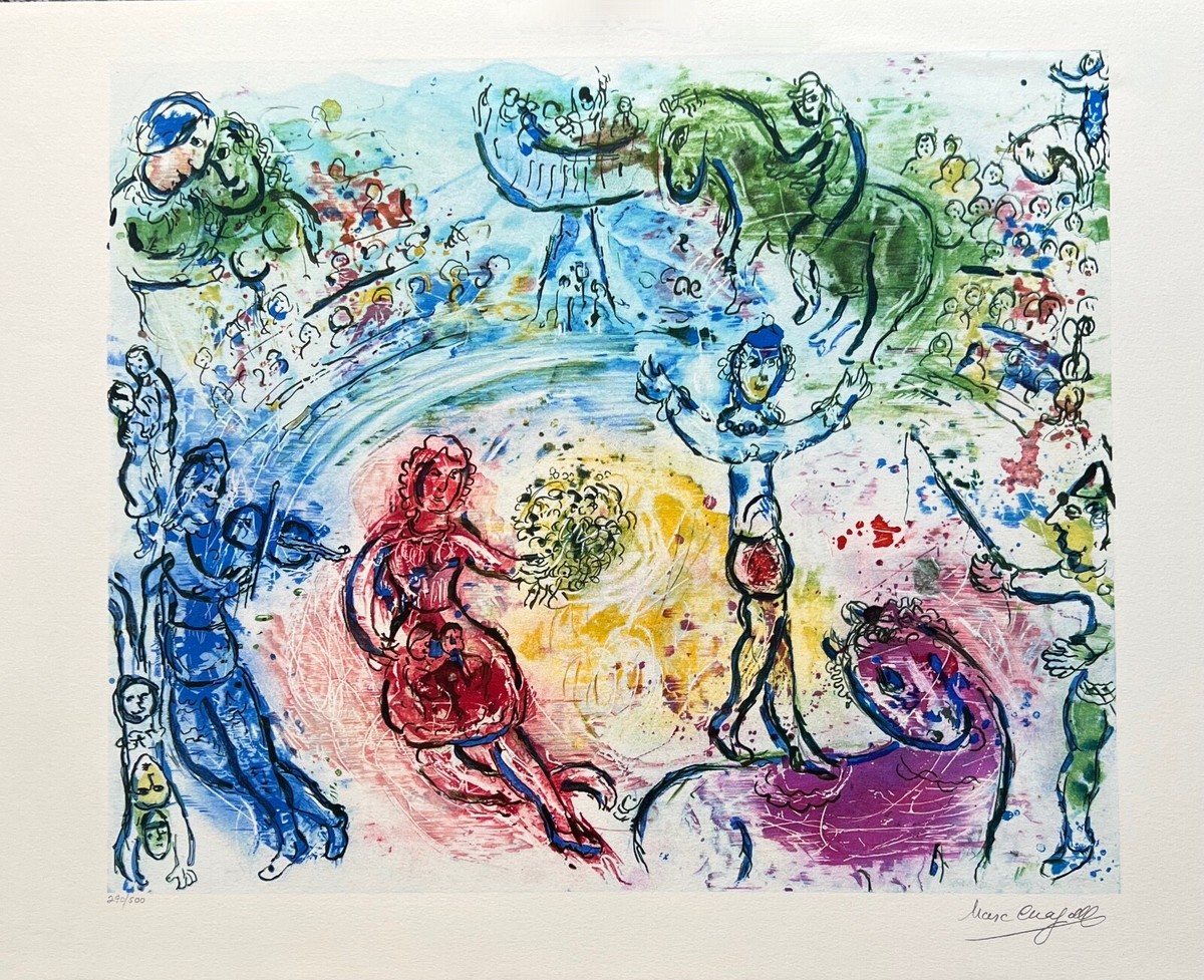 Marc Chagall LE CIRQUE Facsimile Signed & Numbered Lithograph