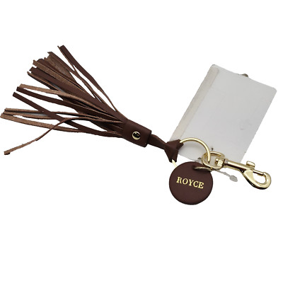 ROYCE New York Leather Tassel Key Fob with Gold Hardware $60