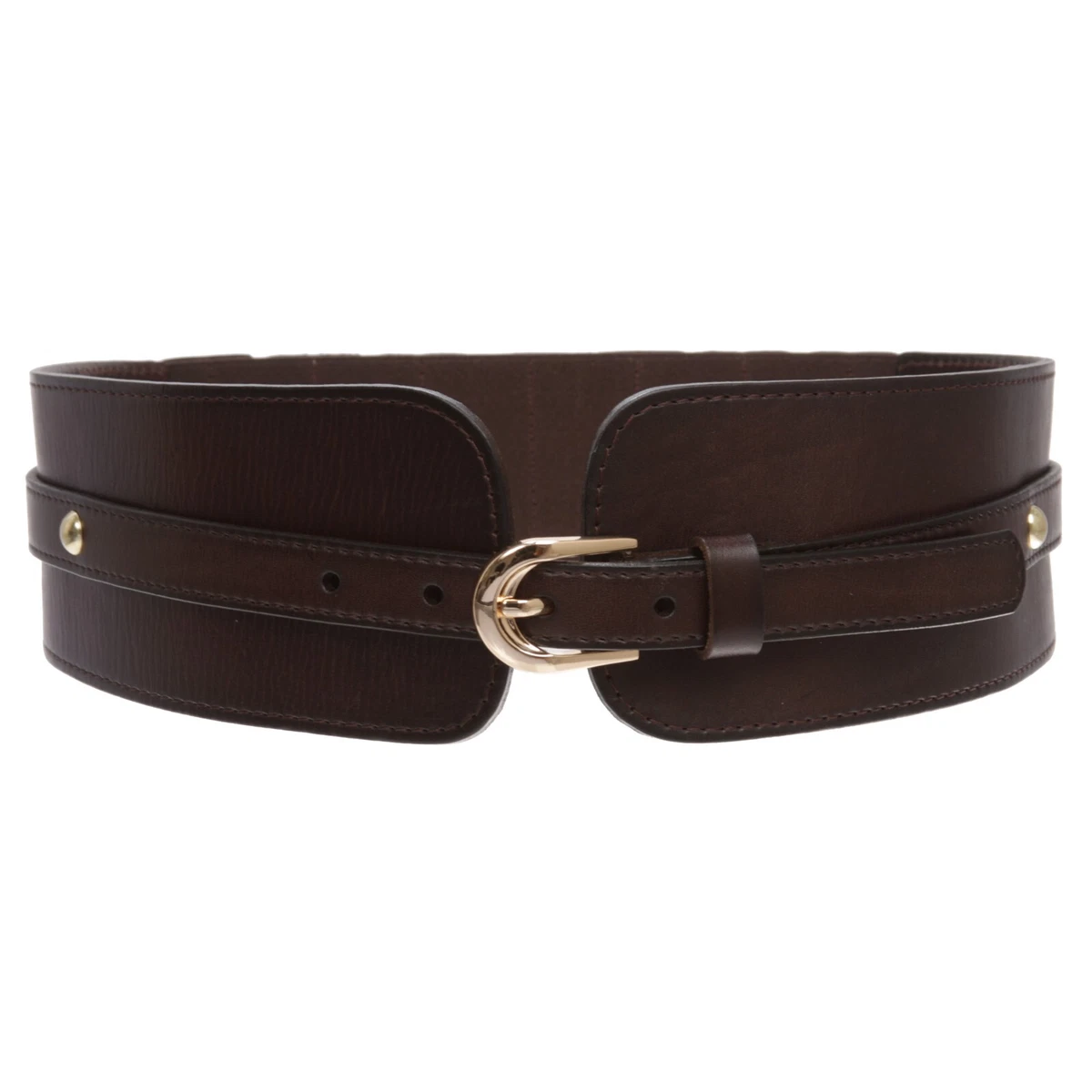 Women Wide Elastic Waist Vintage Soft Cowhide Full Grain Leather Waistband Belt