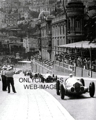 1937 FORMULA ONE MONACO GRAND PRIX MERCEDES BENZ W125 ACTION AUTO RACING PHOTO