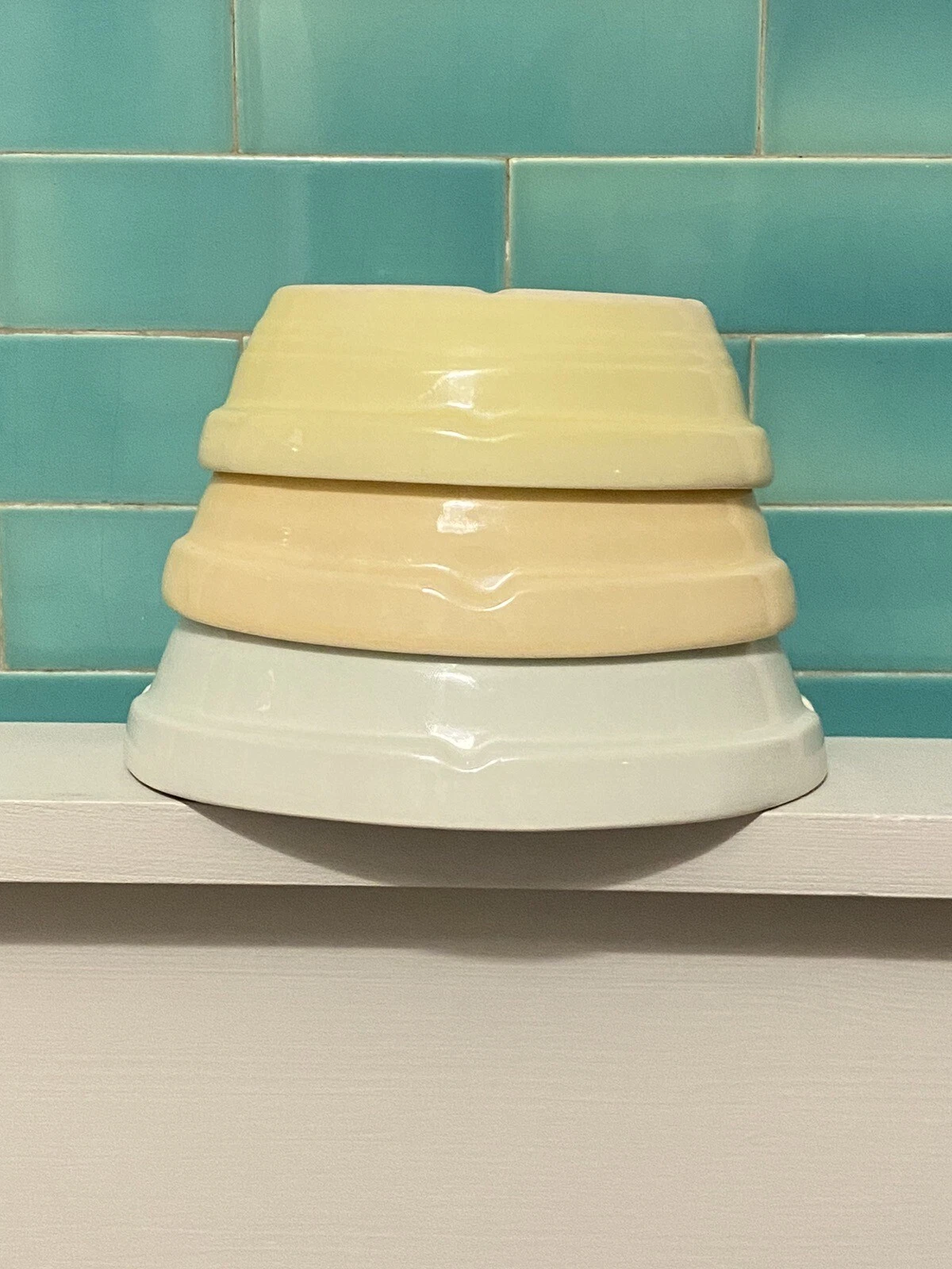 3 X Mason Cash Mold Pie / Casserole Dish no.1 no.2 no.3 size Blue Yellow Peach
