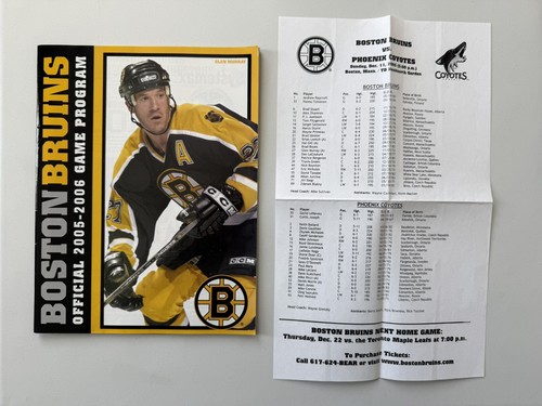 2005-06 Boston Bruins Game Program Souvenir Magazine And Game Notes, PHX Gretzky