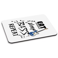 Eat Sleep Bass Repeat Pc Computer Mauspad Musik Rock Scherz Gitarrist Lustig