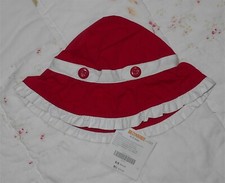 Gymboree 3 M Red White Nautical Sun Bonnet 2014 Summer 2 With Chin Strap NWT