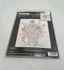 Janlynn Burst of Spring Bouquet in Vase Cross Stitch Kit New 12  x 15  1998