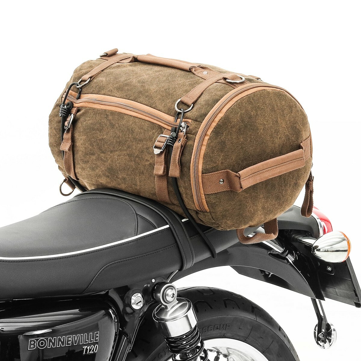 Motorrad Hecktasche für Vintage 25L Canvas Rucksack Gepäckrolle