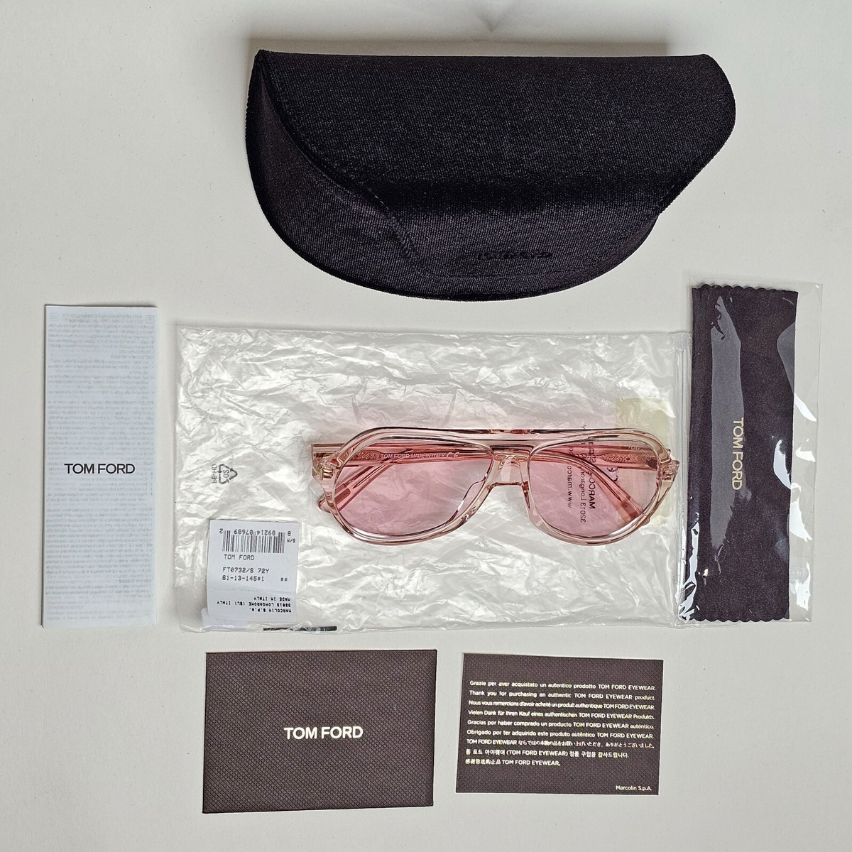 New Authentic Tom Ford Pink Sunglasses TF902 72y ?SOLD? Preowned Thomas TF 732 72Y sunglasses with case  main image 4