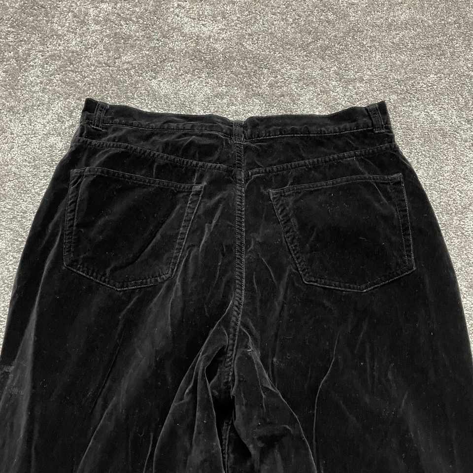 Pantalones de terciopelo Old Navy para mujer 16 negros lisos tiro alto pierna recta informales 35x28,5 Foto 4 de 4