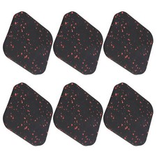 6PCS Rubber Treadmill Mat Sound Insulation Cushion Exercise Mat (Black Red )