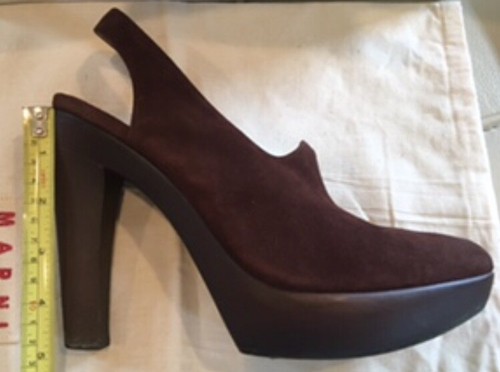 Marni Platform Clogs Sandals Shoes Slingback Heels Brown Suede SZ 37 US 7 eBay