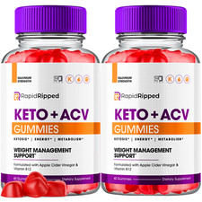 Rapid Ripped Keto, Rapid Ripped ACV Weight Loss  Fat Burn Gummies 2 Pack 