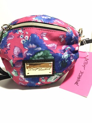 Betsey Johnson Mini Crossbody Bag Snap Crackle Pop Flower Pink. NWT