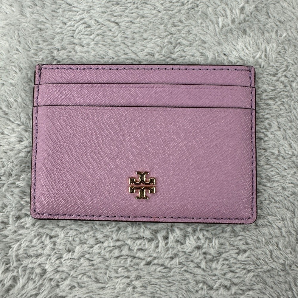 Tory Burch Emerson Slim Leather Card Case Freesia Light