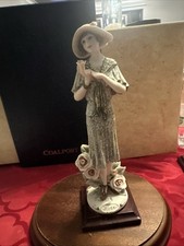 Florence Figurine Rose Design with Hat and Flowers Decorative Collectible