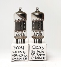Pair of Valvo ECC83 Röhre, I60 D9H, Hamburg Factory, 12AX7 Tilt Getter Tube, NOS