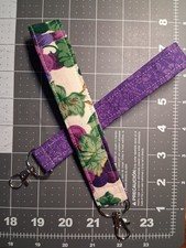 Keychain/fob Wristlet Set Of 2 Grape Vine Purple Handmade Coordinating New