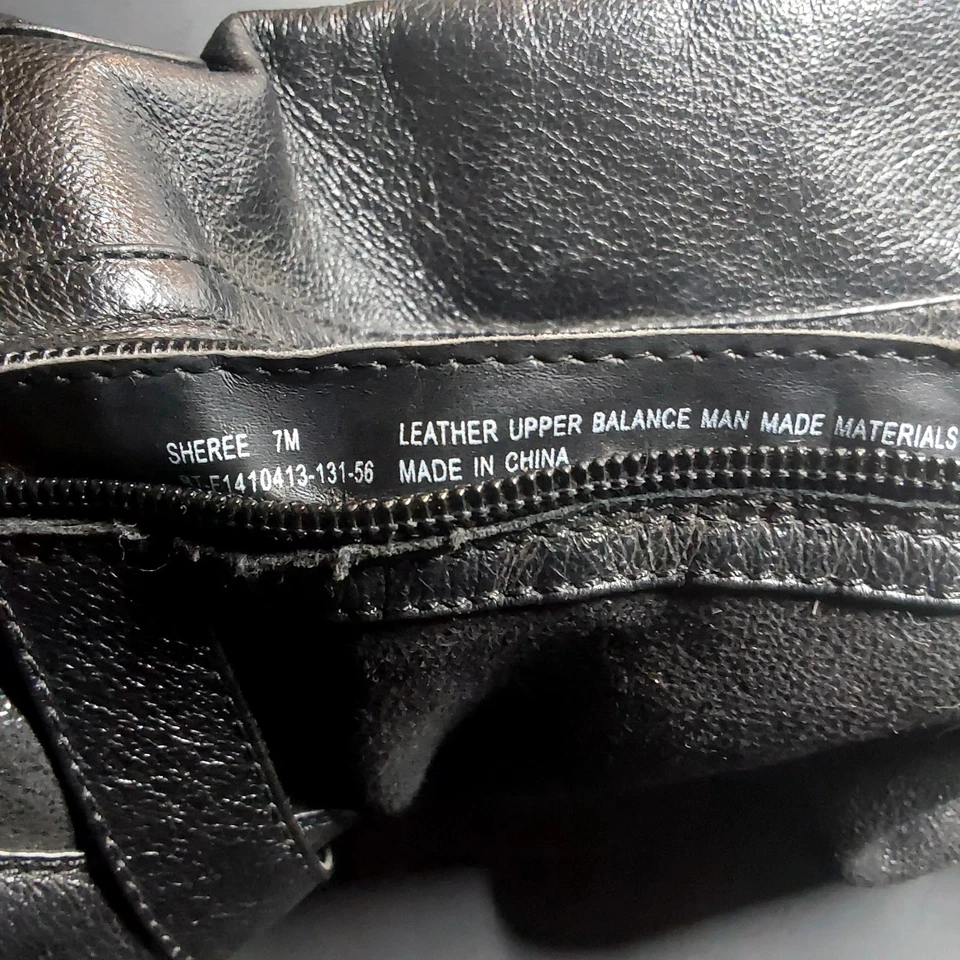 Botas de Equitação Baretraps Femininas Tamanho 7M Sheree Gen. Couro Forrado com Pele Preto Zíper - Imagem 4 de 4