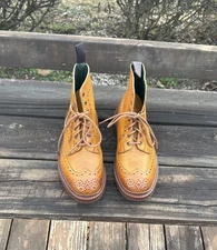 Trickers Stow Acorn Muflone Burnished Brogue Bocts UK 7.5 US 8.5